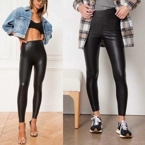 Commando Leggings L Black Faux Leather Perfect Control Tummy Control - Picture 3 of 13